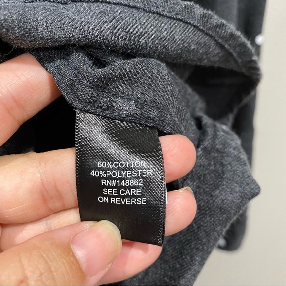 Torrid Polka Dot Button Front Chambray Shirt Grey Size XL - Picture 4 of 7